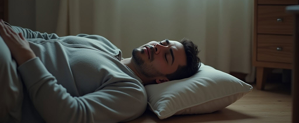 Foto Schlafen auf dem Boden KI