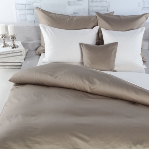 Satin-Bettwäsche mit Farbe "nuss"