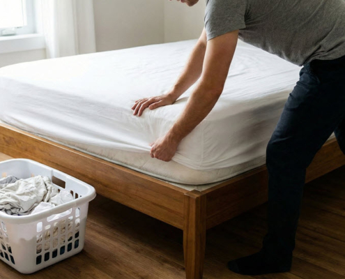 Bett frisch beziehen