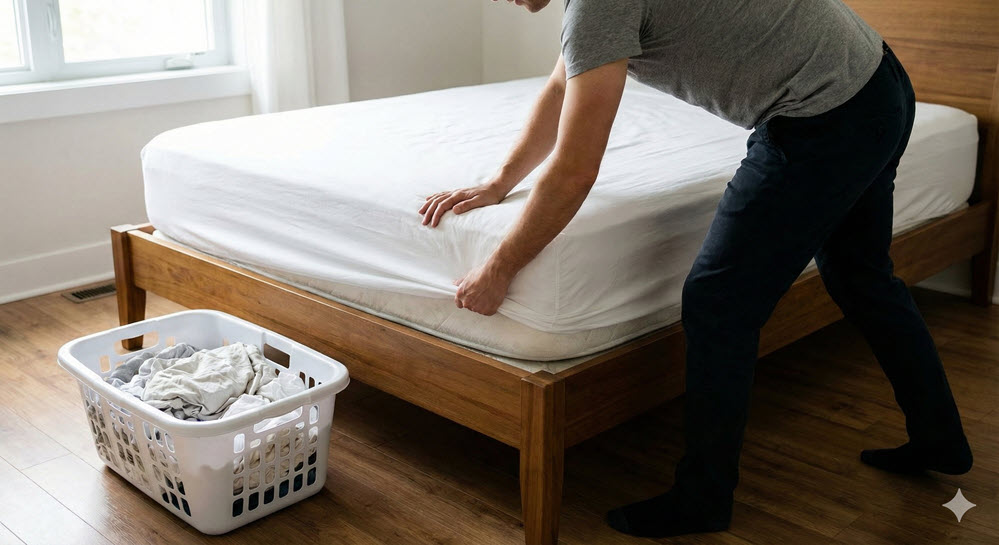 Bett frisch beziehen